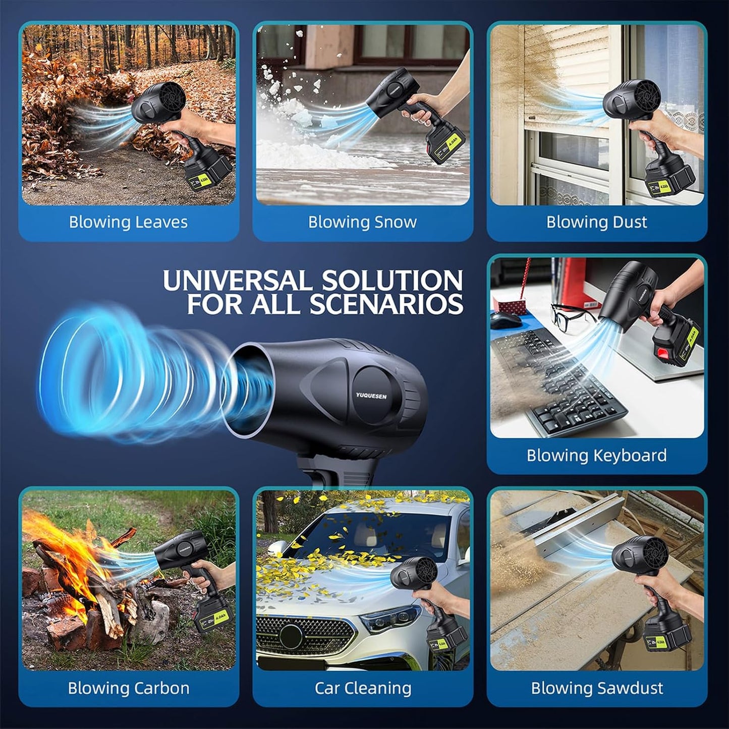 YUQUESEN 21V Cordless Leaf Blower 980000 RPM Electric Handheld Blower
YUQUESEN Lightweight Cordless Leaf Blower with 2 Batteries and Fast Charger
YUQUESEN High-Speed 21V Electric Leaf Blower for Lawn and Patio Cleaning
YUQUESEN Battery Powered Leaf Blower for Yard, Garden, and Deck Cleaning
YUQUESEN Cordless Electric Leaf Blower 980000 RPM Turbine Motor Design
YUQUESEN Leaf Blower Cleaning Leaves from Lawn and Patio
YUQUESEN 21V Handheld Blower with Dual 4.0Ah Batteries Charging Setup